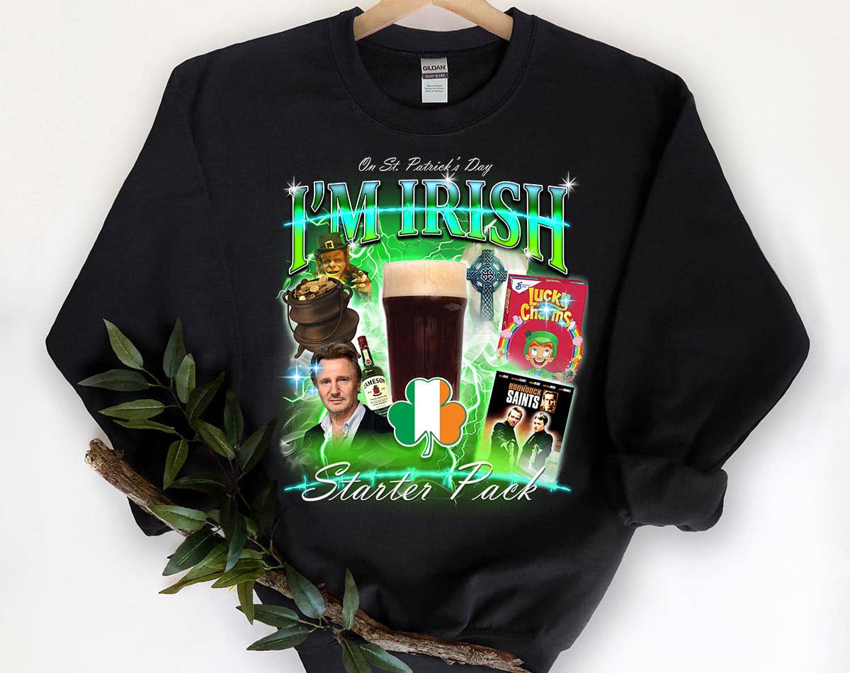 St Patrick's Day Irish Starter Pack - Funny Retro Sweatshirt