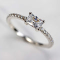Emerald Cut East-West Basket Pave Engagement Ring