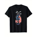 Plus Size Women's Patriotic Golf Tee - 4th of July, Star - Spangled Golf Clubs, Breathable & Comfortable
