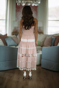 Early Dawn Striped Midi Dress - Pink and White