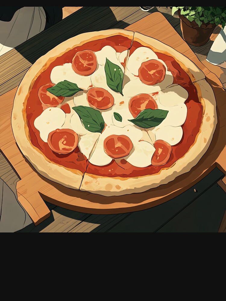 Pizza | Anime style by ComicsFactory Unisex T-shirt, Sweatshirt, Hoodie, Long Sleeve Tee