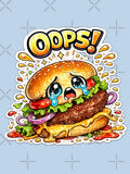 Oops Burger – Cute Kawaii Dropped Burger Manga Design by Kevin Shearer Unisex T-shirt, Sweatshirt, Hoodie, Long Sleeve Tee