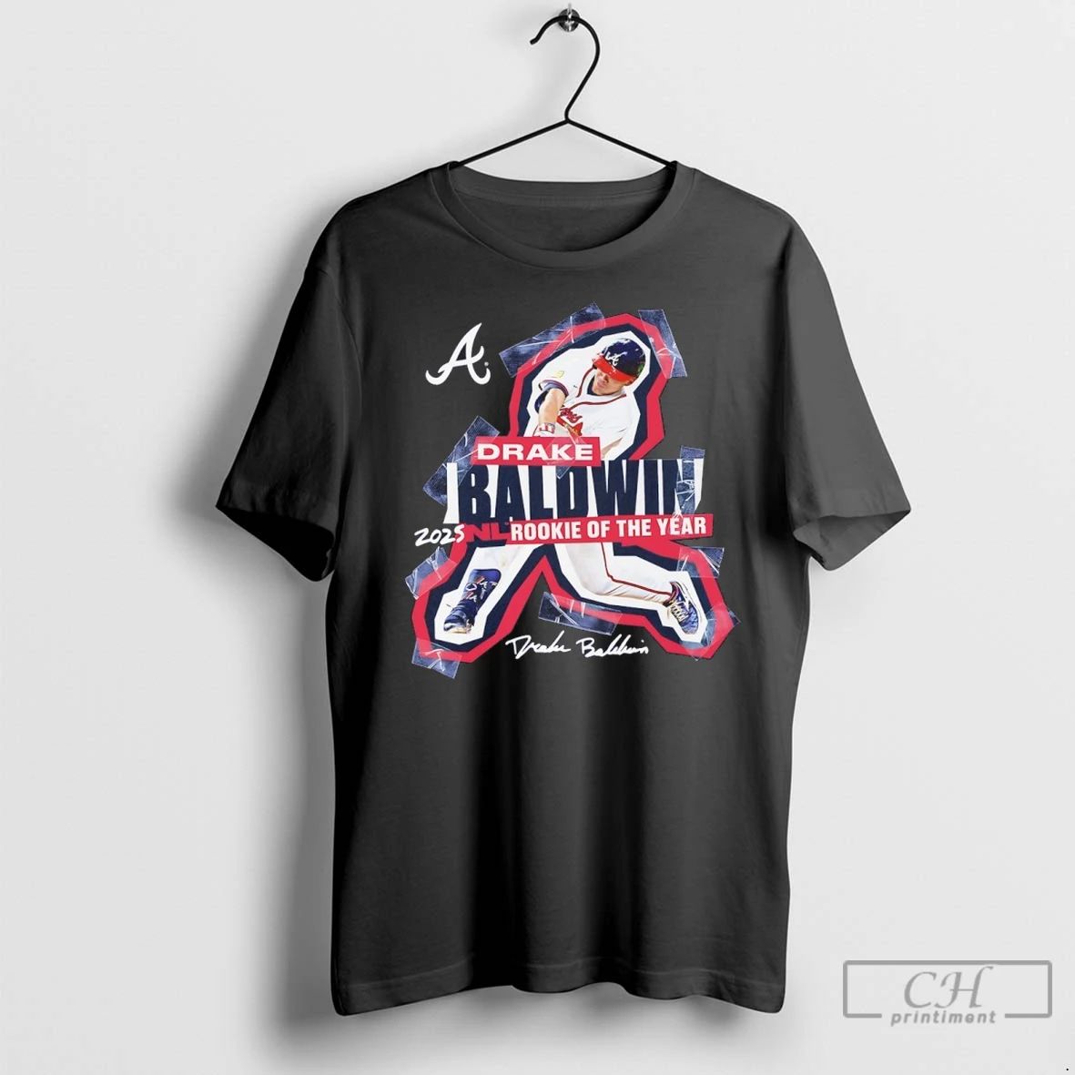 Premium Atlanta Braves Drake Baldwin 2025 National League Rookie Of The Year Signature Unisex T-shirt, Sweatshirt, Hoodie, Long Sleeve Tee