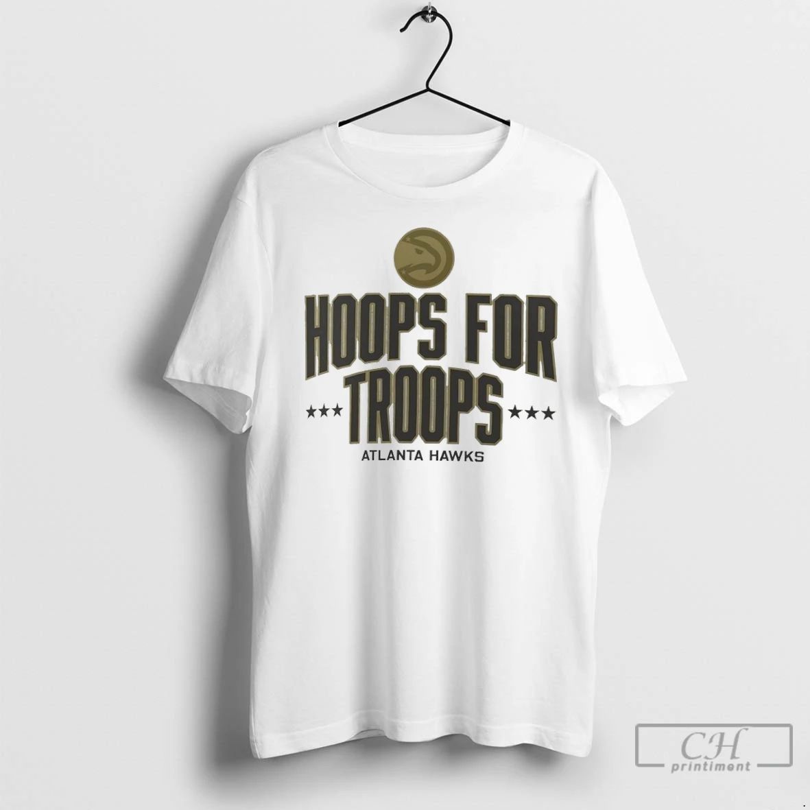Premium Atlanta Hawks Hoops For Troops Unisex T-shirt, Sweatshirt, Hoodie, Long Sleeve Tee